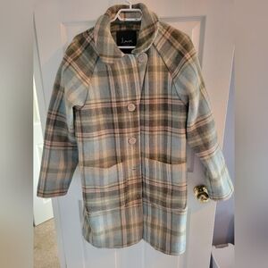 Louve Designs Luxe Wool Coat in Plaid, US Size S (Oversized Fit)